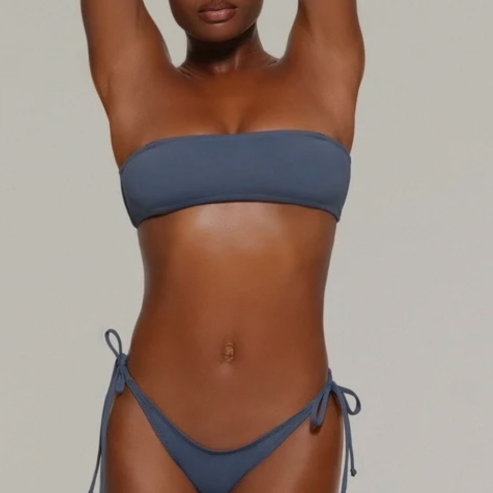 SKIMS Denim Swim Micro Bandeau Bikini Top